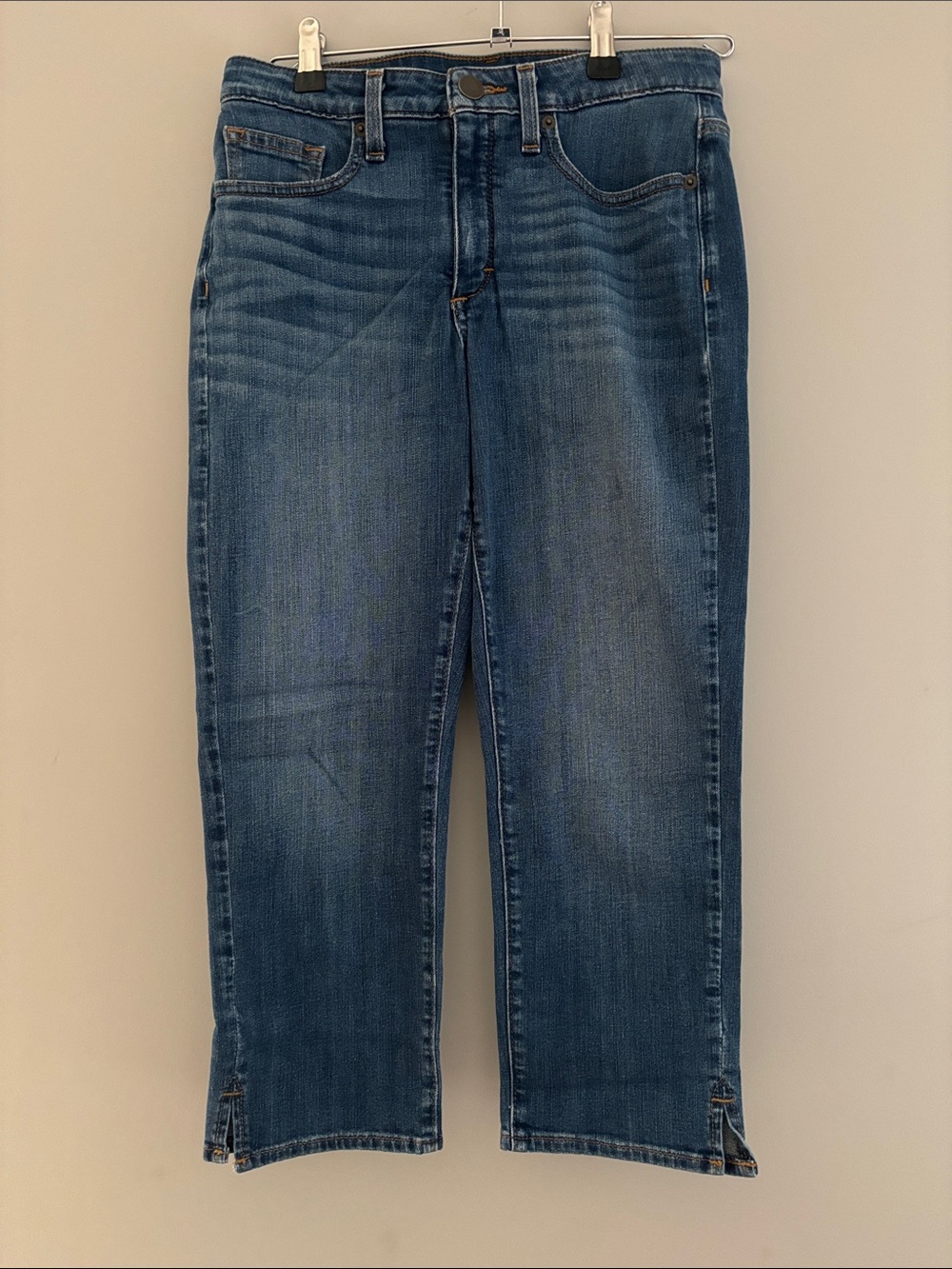 SPANX Blue Straight Leg Crop Jeans